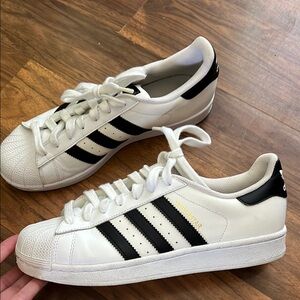 Adidas White and Black Superstar Sneakers